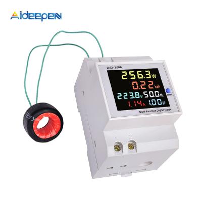 China AC40-300V AC250-450V Digital LCD Display Voltmeter Ammeter DC Panel Ampere Volt Voltage CT Current Transformer 45X16MM for sale