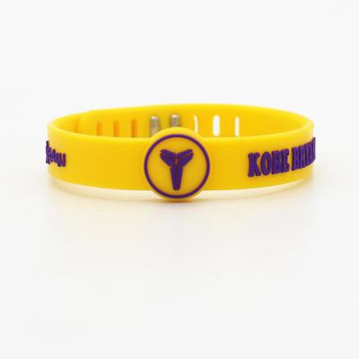 China Adjustable Size Wristband Sports Star Band Kobe Fan Basketball Silicone Wrist Band Buckle Silicon Basketball Accessory for sale