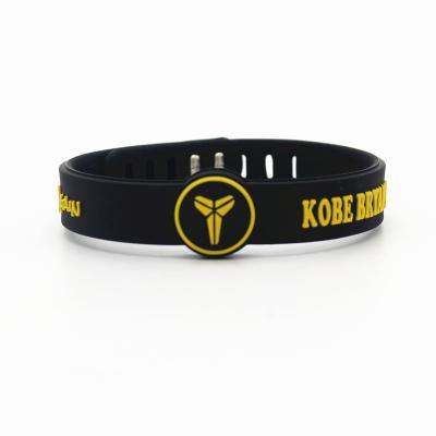 China Adjustable Size Wristband Sports Star Band Kobe Fan Basketball Silicone Wrist Band Buckle Silicon Basketball Accessory for sale