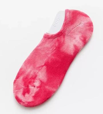 China 2021 breathable high quality wholesale spring and summer towel bottom no show socks tie dye women's socks for sale