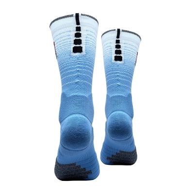 China High Grade Brand Terry Polyester Custom Sports Socks Famous Basketball Men QUICK DRY for sale