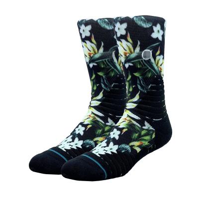 China Customized High Quality QUICK DRY Custom Women Cotton Cute Crew Socks Floral Socks for sale