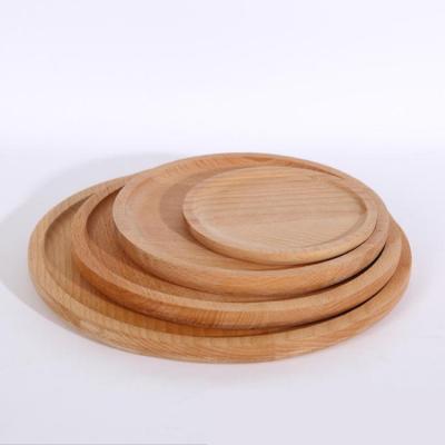 China Sustainable Customized Beech Wood Round Shape Dinnerware Serving Tray Eco - Friendly for sale