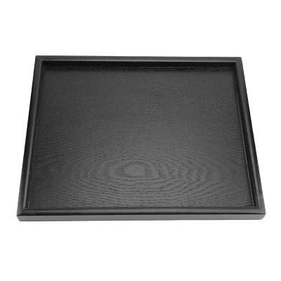 China Hot Selling Custom Rustic Eco-Friendly Organizer Large Black Wood Serving Tray for sale