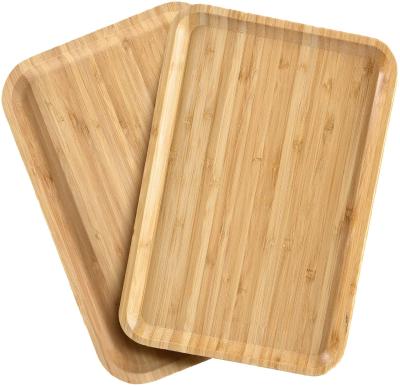 China Eco - Friendly Hotel Square Round Bamboo Tray Cheese Tray Serving Bamboo Serving Dish for sale