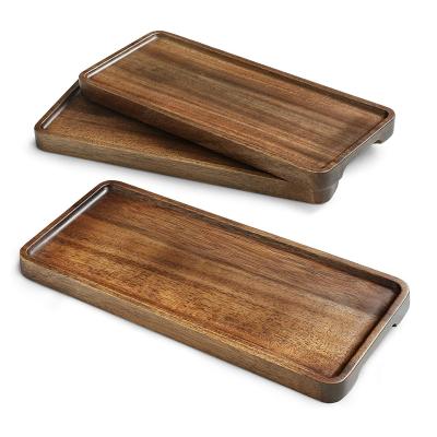 China Home Natural Rectangle Acacia Charger Restaurant Kitchen Serving Tray Wooden Cheese Dishes for sale