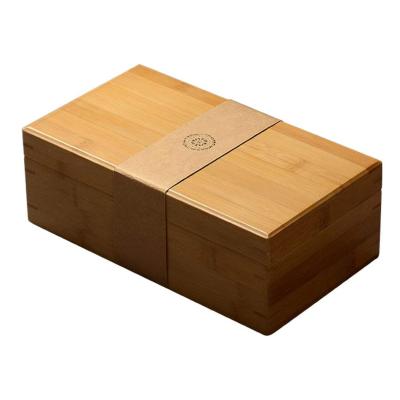 China Eco-friendly Natural Bamboo Organizer Recycled Materials Wooden Box Tea Bag Storage Box With Laser Logo for sale