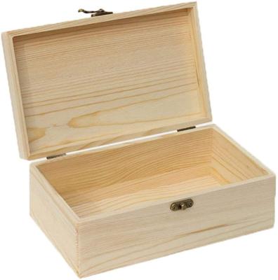 China Materials ODM Custom Made Luxury Pine Beech Wood Box Trinket Recycled Solid Wood Storage Box for sale