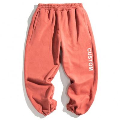 China Custom Elastic Waist Plain Thick Sweatpants Mens Breathable Logo Character Breathable Logo Fleece Joggers for sale