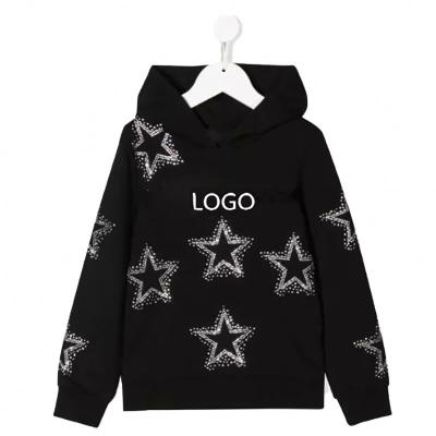 China Star Logo Pullover Oversized Fleece Cotton Streetwear Men's Viable Custom Rhinestone Hoodies for sale