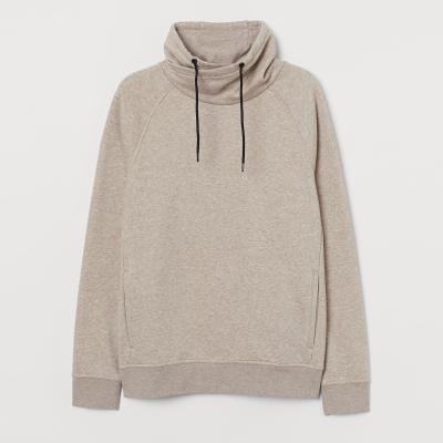 China hot new design sweatshirt Manufacturer Anti-wrinkle sale raglan sleeves contrast drawstring wrap funnel neck heather hoodies for sale