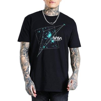 China Anti-wrinkle Men's Customized Fashion Cotton Astronaut Tee 100% Organic Cotton NASA Print Logo Graphic T-Shirt for sale