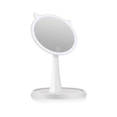 China LED Lighted Cute Tabletop Makeup Mirror With Light for sale