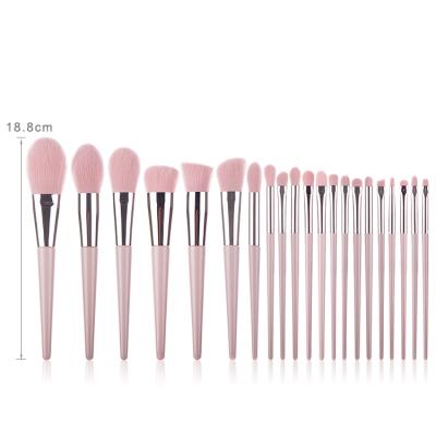 China Angular Blush Now Hot 21 Pcs Pink Beauty Foundation Brush Complete Makeup Brush Set Kit for sale