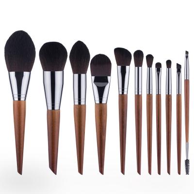 China Angular Blush Professional 11Pcs Cosmetic Brush Synthetic Hair Makeup Brush Best Selling Makeup Brush Kits for sale