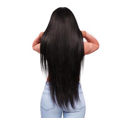 China Silky Straight Unprocessed Density Original Long Human Hair Lace Front Cuticle Aligned Wig 180% Real Long Lace Front Wig for sale