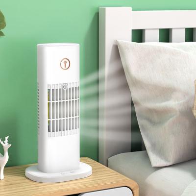 China Portable Rechargeable Water Spray Fan 2000mAh Air Conditioner Cooling Table Fan with Colorful Night Light for sale