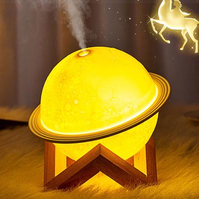 China Color Changing LED Light 3D Moon Lamp Diffuser Humidifier H2O Planet 200ml Touch Sensorbody Works Aromatherapy Bottle USB Light Electric Air Humidifier for sale