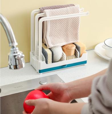 China Latest Design Viable Design Storage Drain Rack Towel Sponge Tableware Cloth Kitchen Accessories Organizer for sale