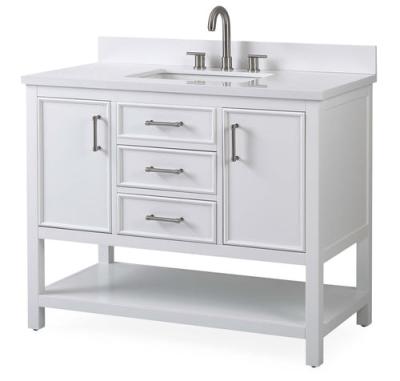 China Modern New Design White Single Sink Bathroom Vanity for sale