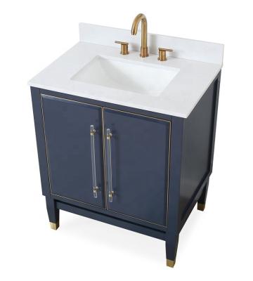 China Modern Stylish Minimalist Simple Design Small Home Sink Bathroom Cabinet Vanity for sale