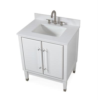 China Modern Simple Style White Single Sink For Furniture Vanity Bathroom Cabinet for sale