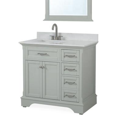 China Modern simple modern style with white single basin bathroom cabinet vanity for sale