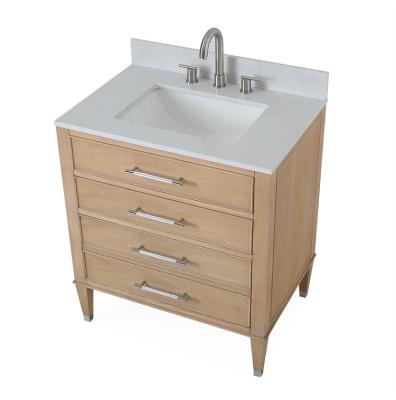 China Modern New Wood Grain Single Sink Bathroom Cabinet Vanity for sale