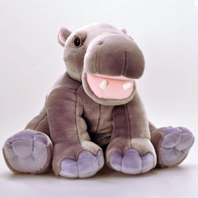 China Sitting Pose Grey Hippo Plush Toys for sale