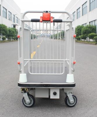 China Industrial Electric Cart Motorized Trolley Cart With Wire Mesh For Materials Positioning for sale