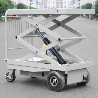 China Garment Shops Battery Operated Scissor Lift Platform Trolley for sale