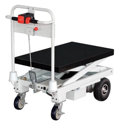 China HG-104 Hotel Trolley Cart Electric Scissor Lift Table By Power Drive With Hydraulic Foot Pump for sale