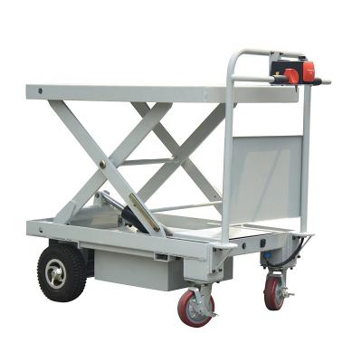 China Widely HG-109 Electric Trolley Truck Mobile Vehicle Lift Table With One Scissor Drive Hydraulic Motor for sale