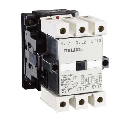 China Delixi Type CJX1-63 AC Motor Magnetic Contactor 220V 380V 110V 24V for sale