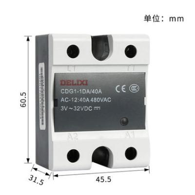 China DELIXI CDG1-1DA Single Phase Solid State Relay DC Control Sealed AC 10A-100A 20A 3-32V Without Contactor Point Inside for sale