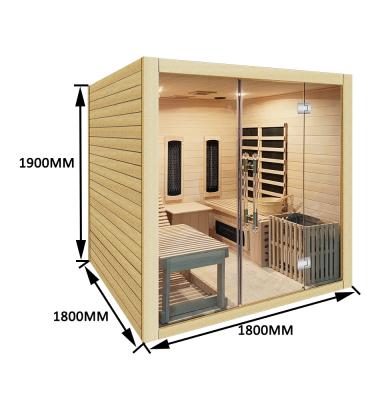 China Computer control panel new design infrared sauna and steam dry sauna combined sauna room for sale