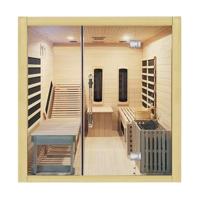 China Computer control panel far infrared sauna and traditional steam combination sauna for sale