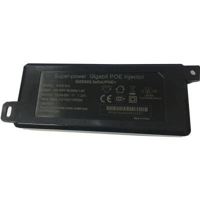 China POE Superpower IEEE802.3af/at POE+ DC 48V to 56V 1.25A gigabit poe adapter injector for sale