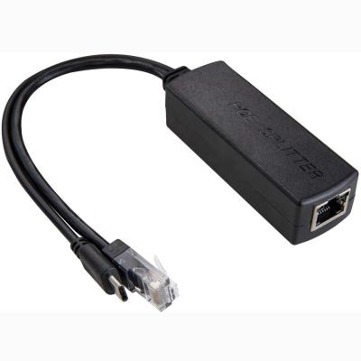 China POE 48V to DC5V 2.4A TYPE-C MICRO-USB POE Splitter DC38-56V Input 802.3af Standard 100M Data Power Transmission POE Injector for sale