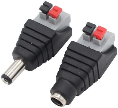 China Power 10 Pair Male and Female DC Power Connector Plug Power Jack Plug Adapter Socket 5.5mm x 2.1mm for CCTV Camera and Led Strip for sale