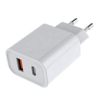 China 20W Mobile Phone Charger Support USB Type C PD Dual USB Port Fast Charging Portable Phone Charger For iPhone 12 Pro 11 Mini 8 Plus Max for sale