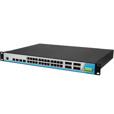 China LACP Eborm 24 10/100/1000 industrial port poe with 8port1000-x SFP network managed ethernet poe switch for IP camera system for sale