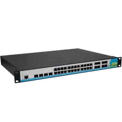 China LACP Manufacturing gigabit 36 ​​port fiber ethernet poe layer 3 industrial network switch for sale