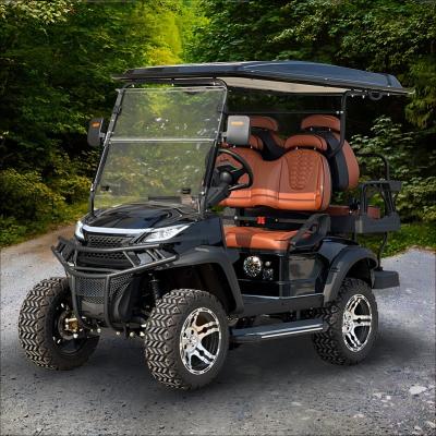 China Outdoor Playground Electric Golf Cart Chinese 4 Passenger Hunting Buggy with Custom Body and Lifted Design for sale