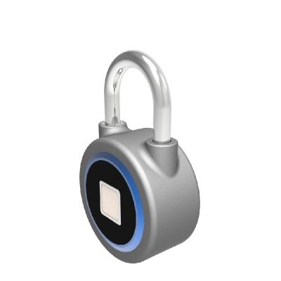 China Aluminum Alloy Circular padlock mobile APP applet to unlock BT smart electronic lock USB charging waterproof IP65 fingerprint lock wholesale for sale