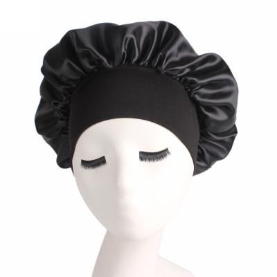 China Luxury High Quality Image Lady Comfortable One Size Fits Night Sleep Hat Hair Loss Cap Women Wide Band Spot Hood Hat for sale