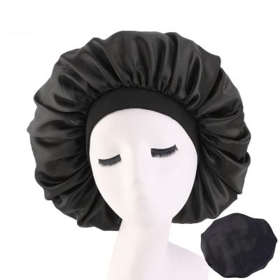 China Image Wholesale Hot Sale Large Size Women's Hair Cover Satin Hood Solid Sleep Hood for sale