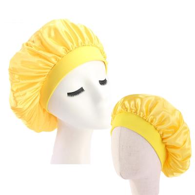 China 2021 Wholesale Custom Image Stretch Satin Wide Brimmed Mommy And Me Hair Cowls Sets for sale