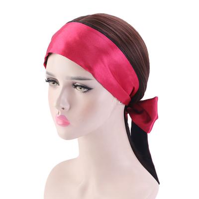 China Multifunctional Adjustable Hair Silk Satin Belt Long Hair Silk Head Wrap for sale