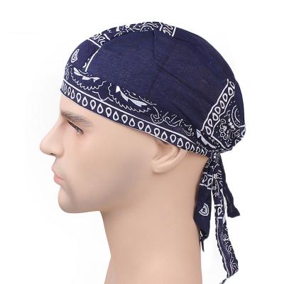 China Cotton Biker Hat Cotton Bandana Cycling Fashion Style Unisex Durag Hat for sale